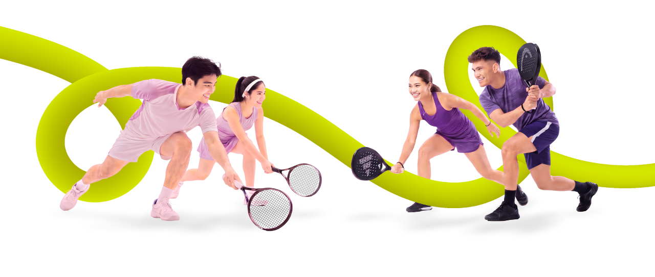 Padel and tennis players in action
